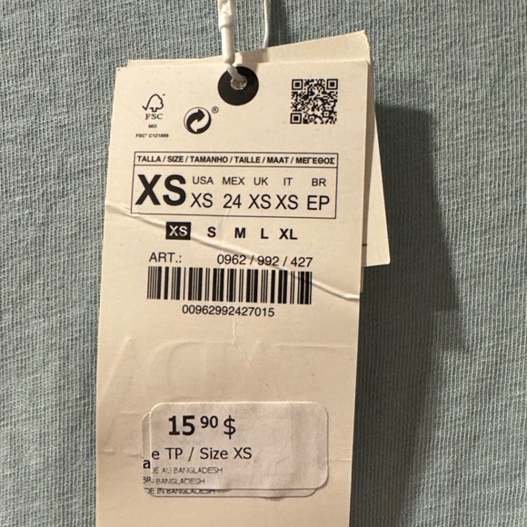 Zara Soft Blue Tee - Picture 2 of 5